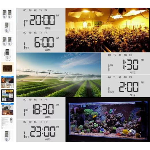 Таймер-розетка електронна з LCD дисплеєм, 16А, тижневе програмування, європейський стандарт - RD12