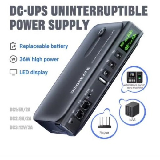 DC-UPS 36Вт DC1036L Джерело безперебійного живлення 5В 9В 12В 24В для роутера, ONU, комутатора та відеокамери - DC1036L