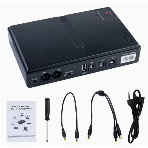 Mini DC UPS, універсальний блок безперебійного живлення з виходами 5V/9V/12V (8 годин роботи роутера) - TM003