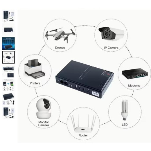 Mini DC UPS, універсальний блок безперебійного живлення з виходами 5V/9V/12V (8 годин роботи роутера) - TM003