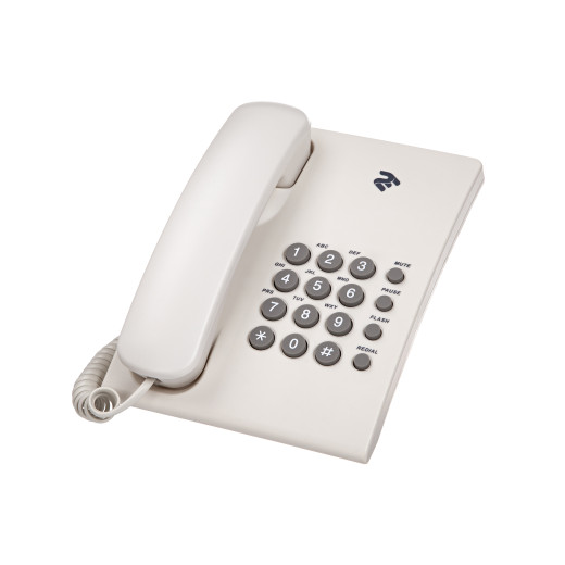 2E AP-210 Beige White, дротовий телефон - 680051628752