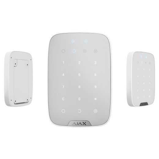 Бездротова сенсорна клавіатура Ajax KeyPad Plus біла - 000023070