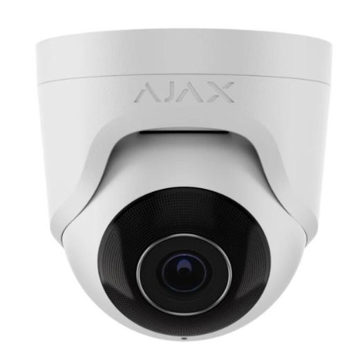 Ajax TurretCam (5 Mp/2.8 mm) White, дротова IP-камера 5 Мп з PoE, мікрофоном та кольоровим нічним баченням - 000039304