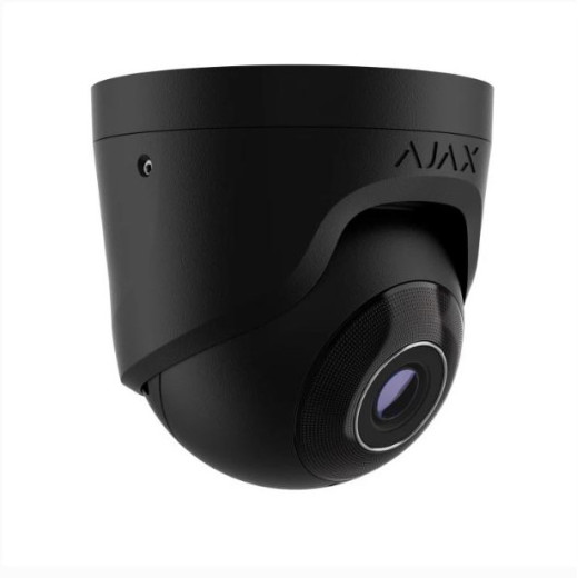 Ajax TurretCam (5 Mp/4 mm) Black, дротова IP-камера 5 Мп з PoE, мікрофоном та AI-аналітикою - 000039311