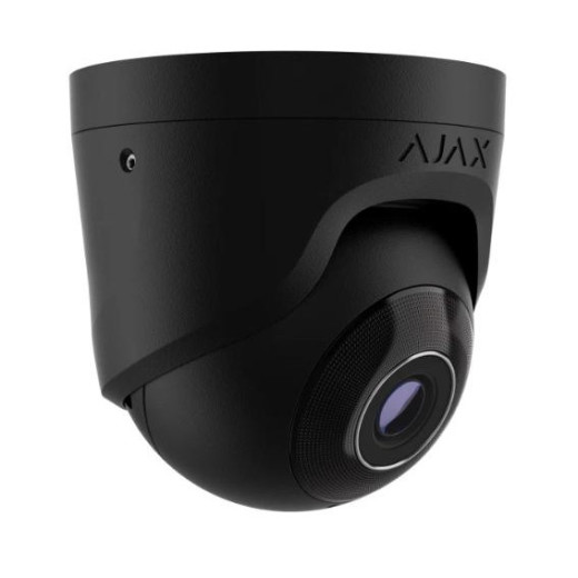 Ajax TurretCam (8 Мп/2.8 мм) Black, дротова IP-камера відеоспостереження, AI, PoE, MicroSD - 000039324