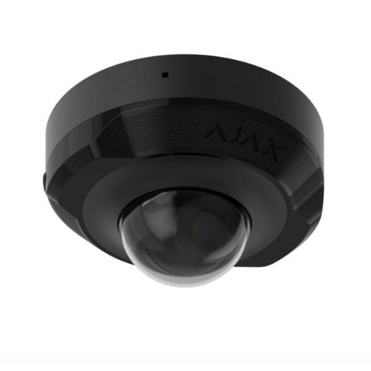 Ajax DomeCam Mini (8 Mp/2,8 mm) Black, дротова IP-камера 8 Мп з PoE, мікрофоном та AI-аналітикою - 000039328