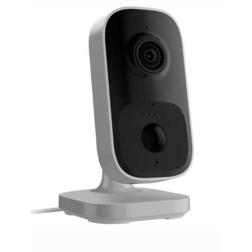 Ajax IndoorCam White, Wi-Fi IP-камера з ІЧ датчиком руху, мікрофоном та вбудованою AI-аналітикою - 000053542