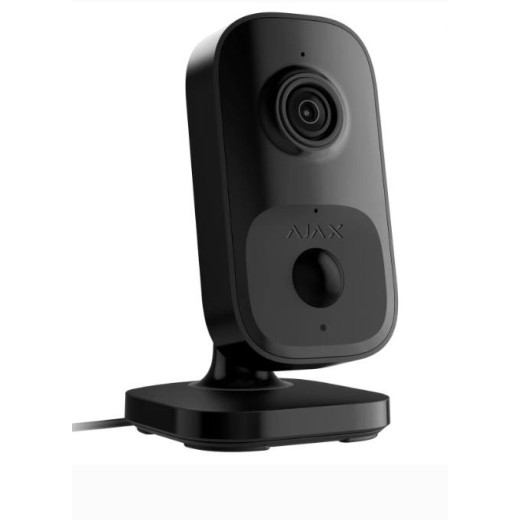 Ajax IndoorCam Black, Wi-Fi камера відеоспостереження 4 Мп з ІЧ-датчиком руху, мікрофоном та AI-аналітикою - 000053543