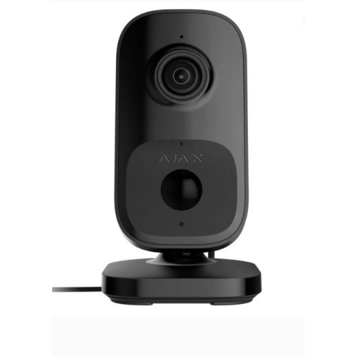 Ajax IndoorCam Black, Wi-Fi камера відеоспостереження 4 Мп з ІЧ-датчиком руху, мікрофоном та AI-аналітикою - 000053543
