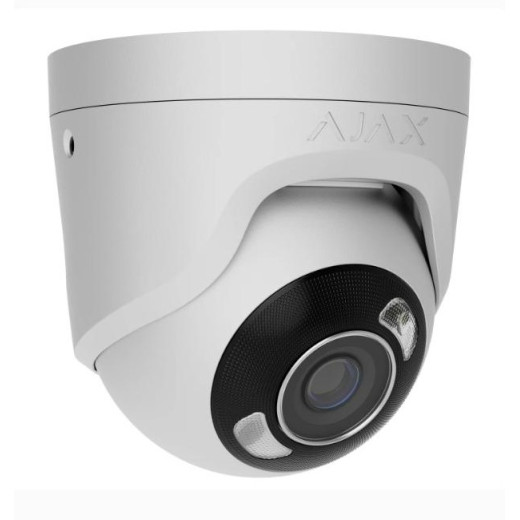 Ajax TurretCam HL (5 Mp/2.8 mm) White, дротова IP-камера 5 Мп з PoE, LED-підсвічуванням та мікрофоном - 000059514