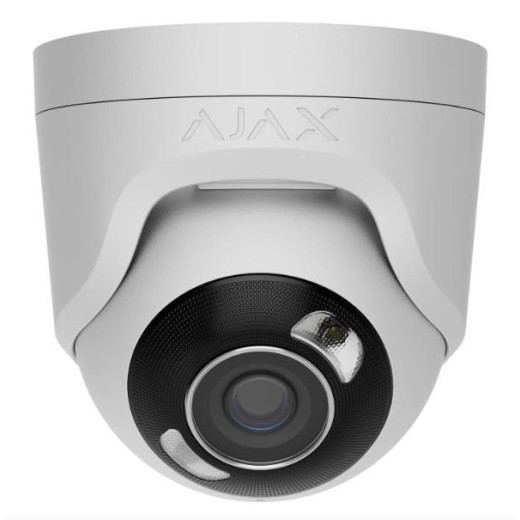 Ajax TurretCam HL (5 Mp/4 mm) White, дротова IP-камера 5 Мп з PoE, мікрофоном та AI-аналітикою - 000059516