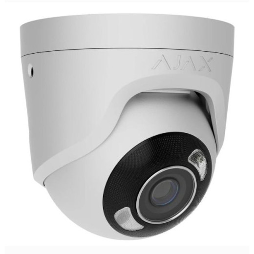 Ajax TurretCam HL (5 Mp/4 mm) White, дротова IP-камера 5 Мп з PoE, мікрофоном та AI-аналітикою - 000059516