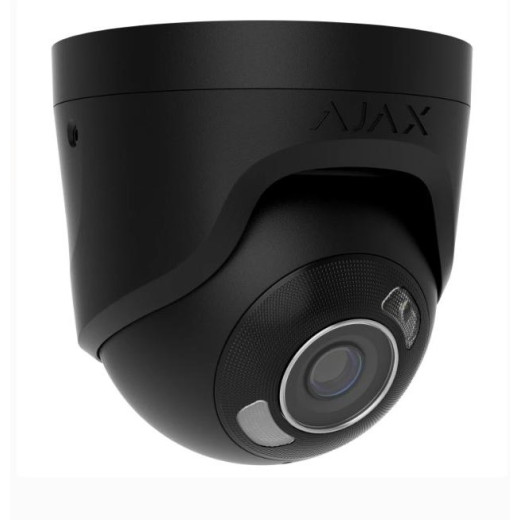 Ajax TurretCam HL (5 Mp/4 mm) Black, дротова IP-камера 5 Мп з PoE, мікрофоном та AI-аналітикою - 000059517