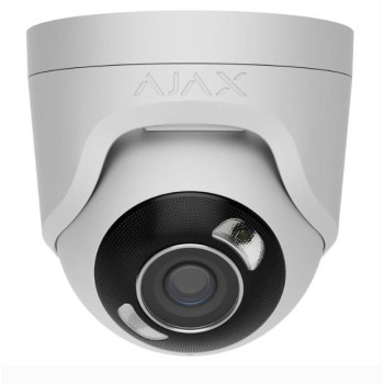 Ajax TurretCam HL (8 Mp/4 mm) White, дротова IP-камера 8 Мп з PoE, мікрофоном та AI-аналітикою