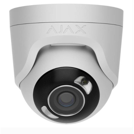 Ajax TurretCam HL (8 Mp/4 mm) White, дротова IP-камера 8 Мп з PoE, мікрофоном та AI-аналітикою - 000059520