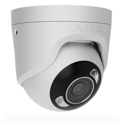 Ajax TurretCam HL (8 Mp/4 mm) White, дротова IP-камера 8 Мп з PoE, мікрофоном та AI-аналітикою - 000059520