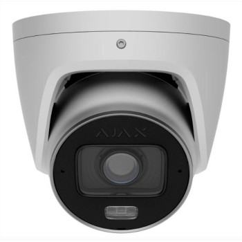 Ajax TurretCam HLVF (8 Mp) White, дротова IP-камера 8 Мп з моторизованим об'єктивом, PoE, мікрофоном та AI-аналітикою
