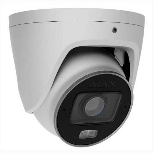 Ajax TurretCam HLVF (8 Mp) White, дротова IP-камера 8 Мп з моторизованим об'єктивом, PoE, мікрофоном та AI-аналітикою - 000063796