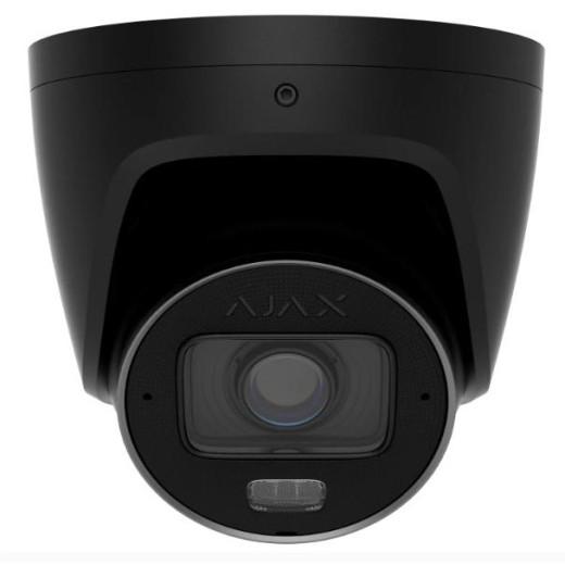 Ajax TurretCam HLVF (8 Mp) Black, дротова IP-камера 8 Мп з моторизованим об'єктивом, PoE та кольоровим нічним баченням - 000063797