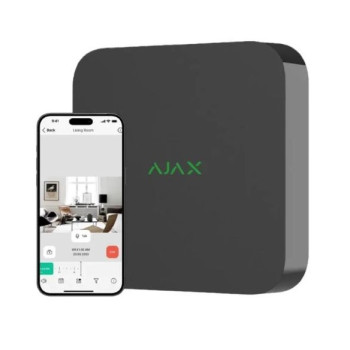 Ajax NVR (8ch) (8EU) Black, мережевий відеореєстратор для IP-камер, HDMI, SATA