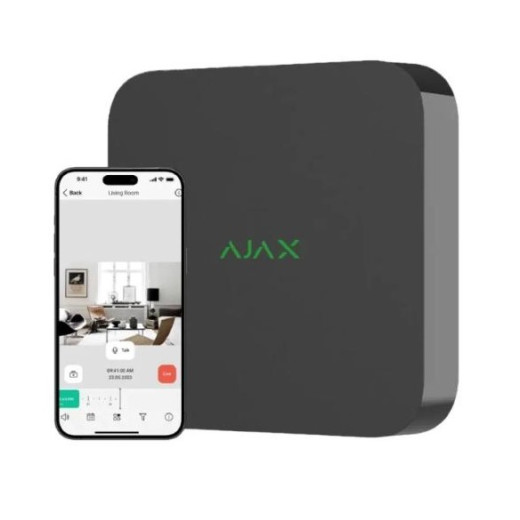 Ajax NVR (8ch) (8EU) Black, мережевий відеореєстратор для IP-камер, HDMI, SATA - 000034515