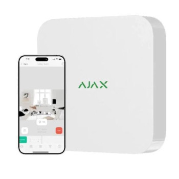 Ajax NVR (16ch) (8EU) White, мережевий відеореєстратор для IP-камер, HDMI, SATA