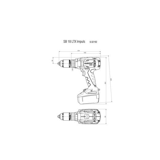 Акумуляторна ударна дриль Metabo SB 18 LTX Impuls metaBOX 145 L - 602192500