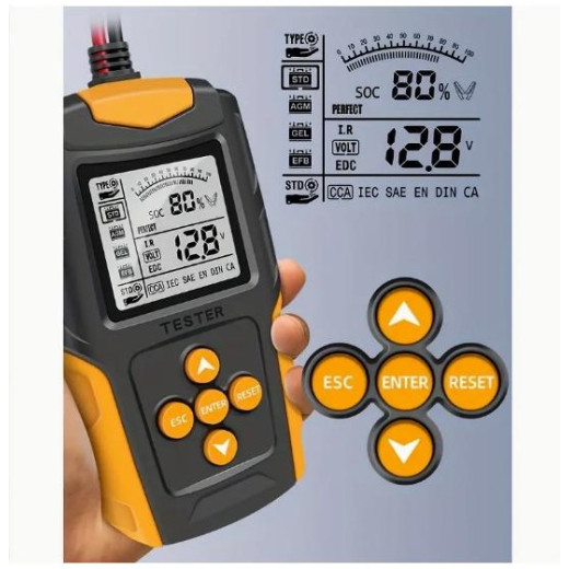 FBT-200, тестер акумулятора для автомобілів 12V та 24V, з LCD-дисплеєм - FBT-200