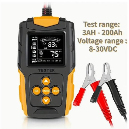 FBT-200, тестер акумулятора для автомобілів 12V та 24V, з LCD-дисплеєм - FBT-200