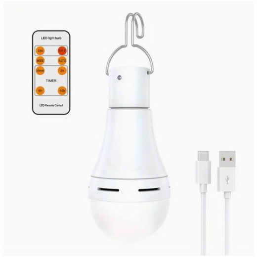 Акумуляторна LED-лампочка 7Вт з пультом дистанційного керування, час роботи до 10 годин - BLC-60-20RC