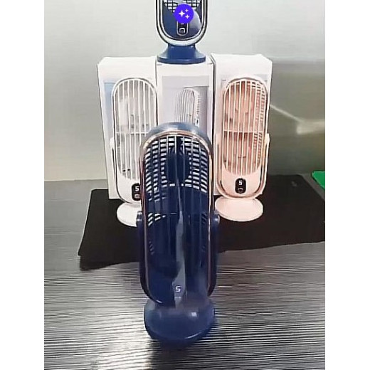 Портативний двомоторний USB-вентилятор із LED-дисплеєм, 5 швидкостей, до 5 годин роботи - QW62048
