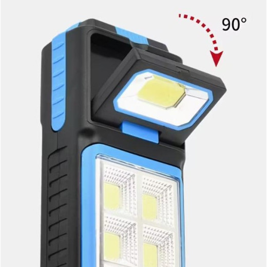 Акумуляторний робочий LED-ліхтар із сонячною панеллю, USB Type-C, 6 режимів освітлення, вбудований акумулятор - VF452