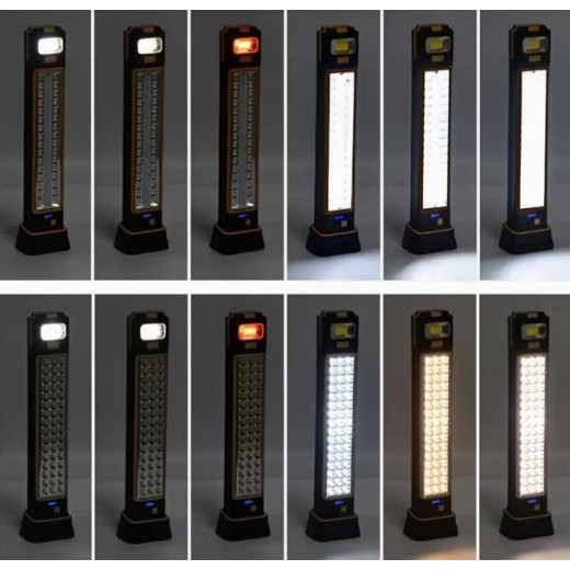 Акумуляторний робочий LED-ліхтар із сонячною панеллю, USB Type-C, 6 режимів освітлення, вбудований акумулятор - VF452