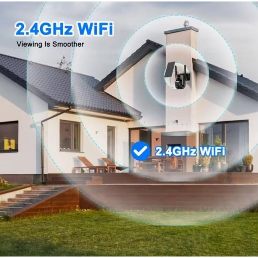 Сонячна Wi-Fi камера безпеки 1080P з прожектором, подвійним живленням і двостороннім звуком - QW5