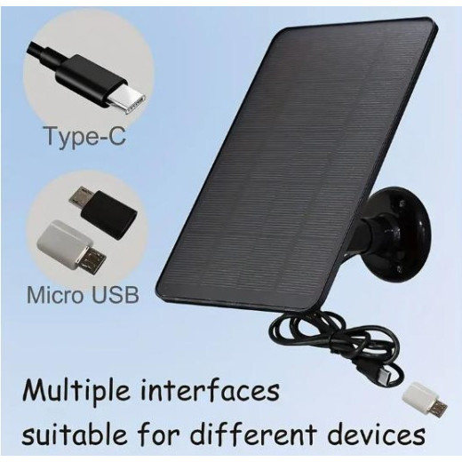 Сонячна панель з 360° монтажем, сумісна з USB та Type-C, для камер безпеки та зовнішніх пристроїв - ZH-2401