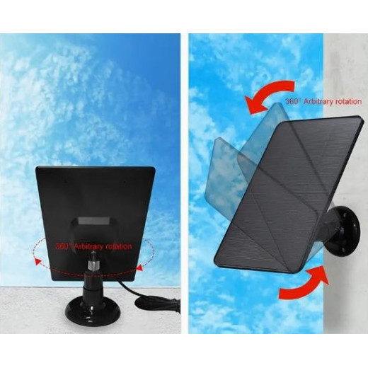 Сонячна панель з 360° монтажем, сумісна з USB та Type-C, для камер безпеки та зовнішніх пристроїв - ZH-2401