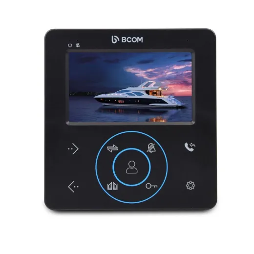 BCOM BD-480 Black, кольоровий відеодомофон 4" TFT з підключенням 2 викличних панелей - 240550