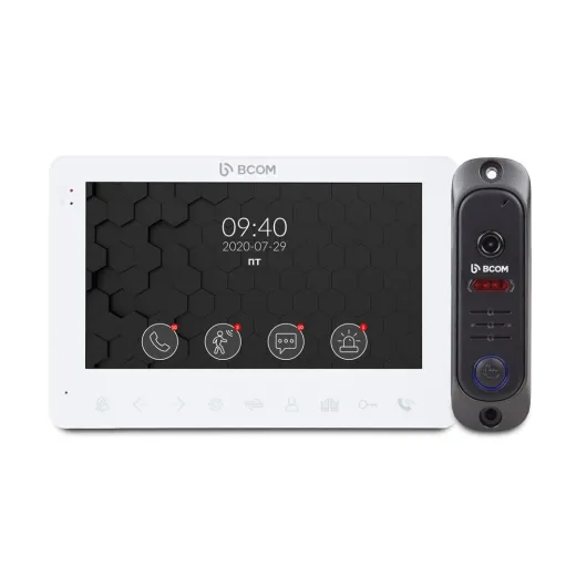 Комплект відеодомофона BCOM BD-780 White Kit, TFT дисплей 7", відеопанель у комплекті - 240561