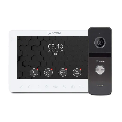 Комплект відеодомофона BCOM BD-780FHD White Kit, IPS дисплей 7", Full HD відеопанель у комплекті - 240564