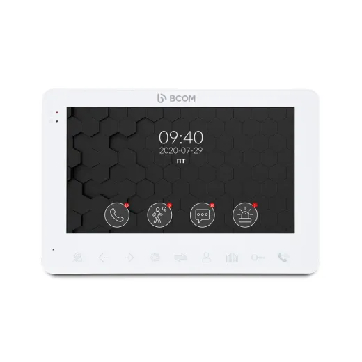 BCOM BD-780FHD White, відеодомофон 7", IPS дисплей, Full HD, запис відео, детектор руху - 240565
