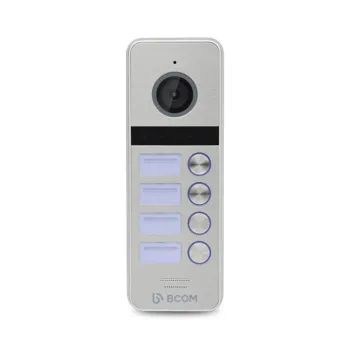 BCOM BT-404HD Silver, виклична відеопанель на 4 абоненти, HD 720p, вбудований контролер замка