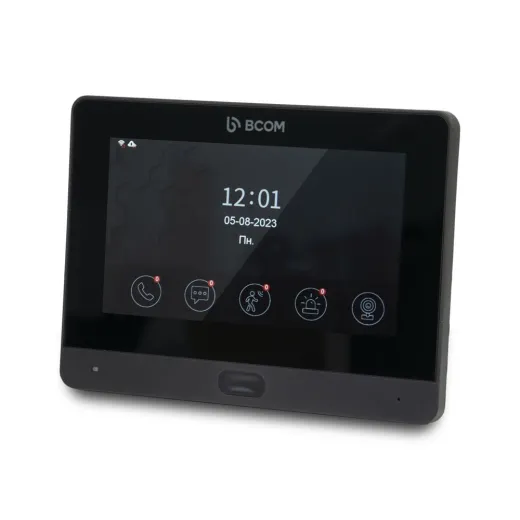 BCOM BD-760FHD/T Black, Wi-Fi відеодомофон 7", IPS сенсорний екран, Tuya Smart, Full HD - 242052