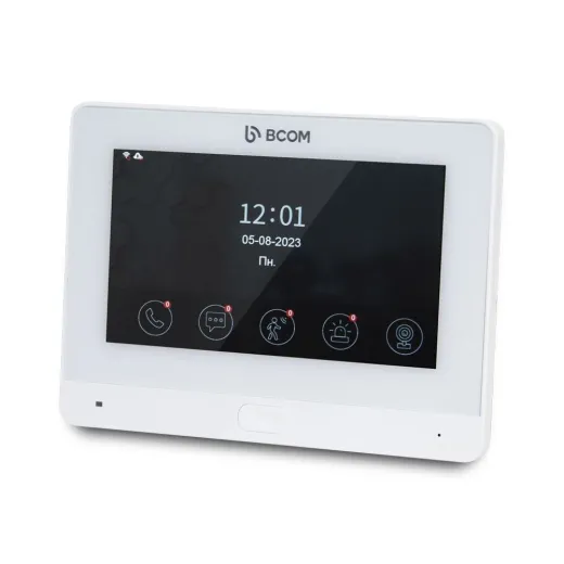 Комплект Wi-Fi відеодомофона 7" BCOM BD-760FHD/T White + виклична панель BCOM BT-400FHD Silver, Tuya Smart, Full HD - 2488772