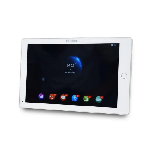 BCOM BD-1070FHD/DVR-T White, Wi-Fi відеодомофон 10", IPS дисплей, Tuya Smart, DVR - 289624