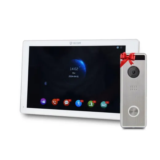 Комплект відеодомофона BCOM BD-1070FHD/DVR-T White + виклична панель Tantos Triniti FHD, Wi-Fi, Tuya Smart, Full HD - 2896241