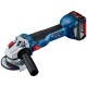 Bosch GWS 18V-10 Professional, акумуляторна кутова шліфмашина 125 мм, 2 акумулятори GBA 18V 5.0Ah, зарядний пристрій GAL 1880 CV