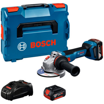 Bosch GWS 18V-11 S Professional, акумуляторна кутова шліфмашина 125 мм, безщітковий двигун, 1 акумулятор 4.0 Ah, зарядний пристрій GAL 18V-40, кейс L-BOXX 136