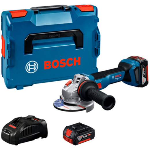 Bosch GWS 18V-11 S Professional, акумуляторна кутова шліфмашина 125 мм, безщітковий двигун, 1 акумулятор 4.0 Ah, зарядний пристрій GAL 18V-40, кейс L-BOXX 136 - 0.601.9N4.002