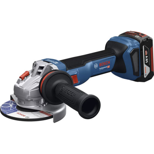 Bosch GWS 18V-11 S Professional, акумуляторна кутова шліфмашина 125 мм, безщітковий двигун, 1 акумулятор 5.0 Ah, зарядний пристрій GAL 1880 CV, кейс L-BOXX 136 - 0.601.9N4.003