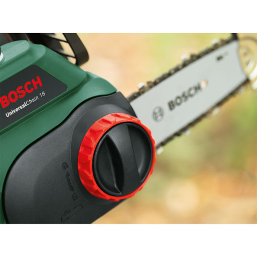 Bosch UniversalChain 18, акумуляторна ланцюгова пила з шиною 20 см та акумулятором 2.5 Ah - 0.600.8B8.000